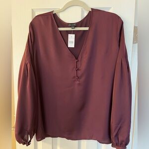 Ann Taylor NWT burgundy blouse, size XL